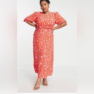 Nobody's Child Plus frill maxi tea dress in red heart print